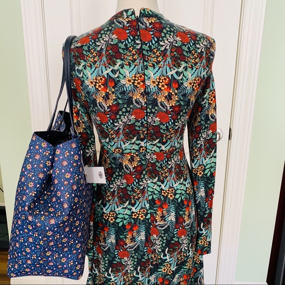 Tory Burch kerrington square tote blue wild pansy - Picture 5 of 8